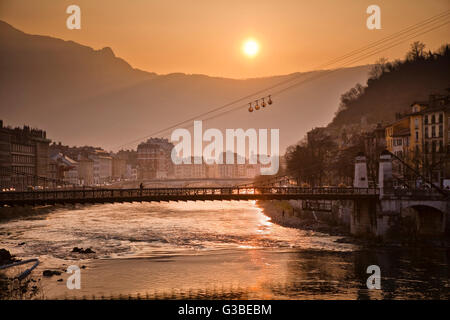 Fluß Isere in Grenoble, Frankreich Stockfoto