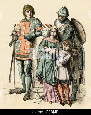 Kleid des 13.. Jahrhunderts - Frau - Junge Stockfoto