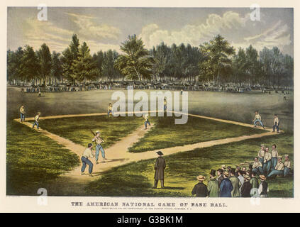 Große Spiel um die Meisterschaft die Elysian Fields, Hoboken, New Jersey.       Datum: 1865 Stockfoto