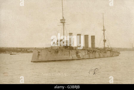 HMS Drake, britischer gepanzerter Kreuzer, WW1 Stockfoto