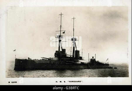 HMS Vanguard, britisches Schlachtschiff Stockfoto