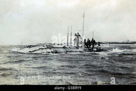 Britische u-Boot HMS Holland 4, am 23. Mai 1902 ins Leben gerufen und in der Royal Navy auf 2. August 1903 in Betrieb genommen.     Datum: ca. 1903 Stockfoto