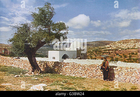 Grab von Rachel und Blick auf Beit Jala, West Bank Stockfoto