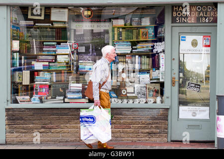 Second Hand Buchladen in Friargate, Preston, Lancashire, UK Stockfoto