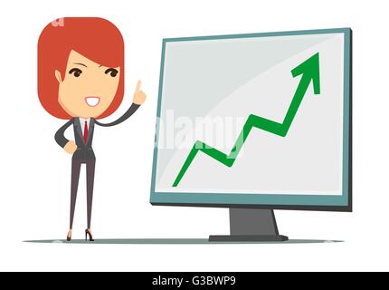Business-Frau zeigt ein Diagramm Unternehmenswachstum Stock Vektor