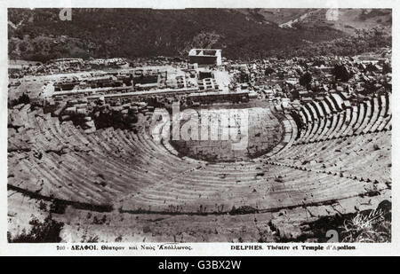 Theater und Tempel des Apollo, Delphi, Griechenland Stockfoto