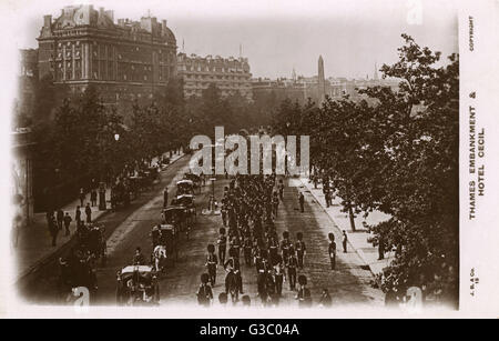 Thames Embankment und Cecil Hotel, London Stockfoto