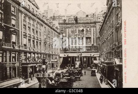 The Cecil Hotel, London - Eingang Innenhof Stockfoto