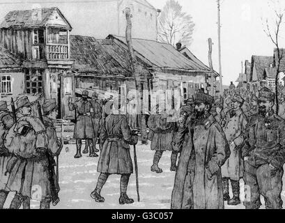 WW1 - Deutsche Truppen an der Ostfront - hinter den Linien Stockfoto