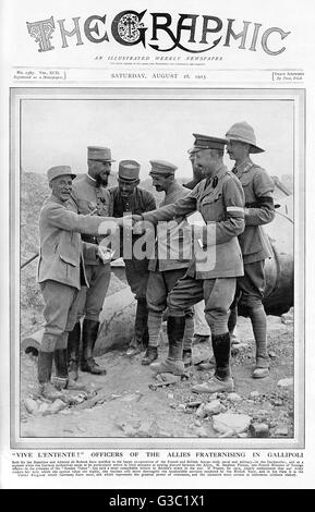 Französische und britische Streitkräfte auf den Dardanellen im 1. Weltkrieg Stockfoto