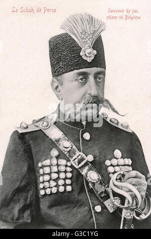 Schah von Persien, Mozaffar ad-DIN Schah Qajar Stockfoto