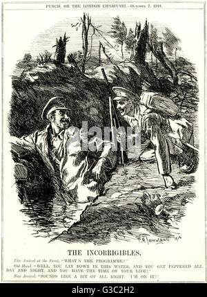 Cartoon, The Incorrigibles (Grabenkrieg, WW1) Stockfoto