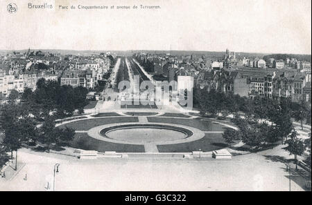 Brüssel - Parc du Cinquantenaire und Avenue de Tervueren Stockfoto