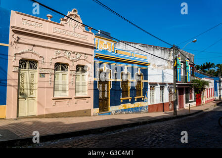 Bunt bemalte Häuser, Olinda, Pernambuco, Brasilien Stockfoto