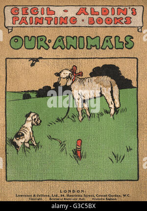 Coverdesign, Cecil Aldins Malbücher, unsere Tiere Stockfoto