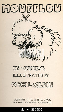 Titelseitendesign von Cecil Aldin, Moufflou, von Ouida Stockfoto