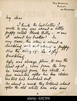 Erste Seite eines Buches von Cecil Aldin, hässliches Entenbaby Stockfoto