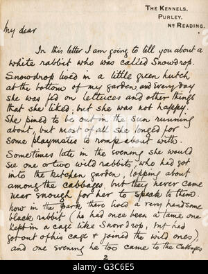 Erste Seite eines Buches von Cecil Aldin, Weißer Hase Stockfoto