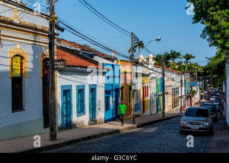 Bunt bemalte Häuser, Olinda, Pernambuco, Brasilien Stockfoto