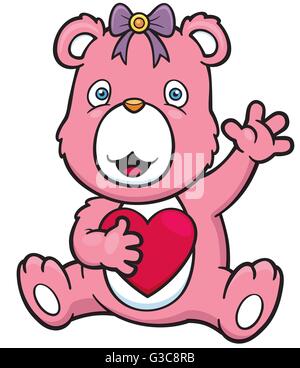 Vektor-Illustration Cartoon rosa Bär Stock Vektor