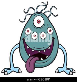 Vektor-Illustration von Alien Augen cartoon Stock Vektor