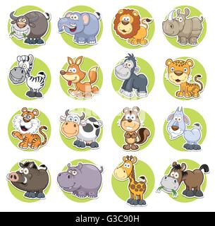Vektor-Illustration von Tieren eingestellt Cartoon Stock Vektor
