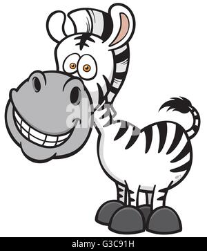 Vektor-Illustration Cartoon Zebra Stock Vektor