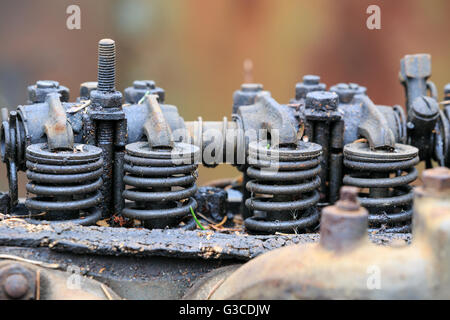 Motor von einem alten Auto, Makro-Fotografie Stockfoto