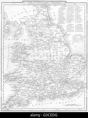 Vereinigtes Königreich: England und Wales. DUGDALE, 1845 Antike Landkarte Stockfoto