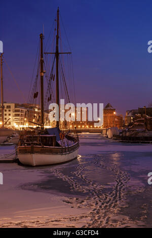 Hafen von Danzig im winter Stockfoto