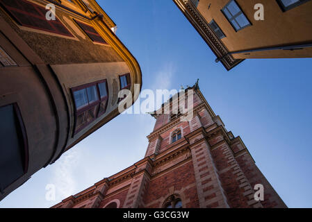 Historische Gebäude in Stockholms Galma Stan Bezirk. Stockfoto