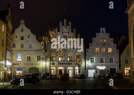 Landshut am Abend, Deutschland, Bayern, Niederbayern, Altstadt, Gebäude, Stockfoto