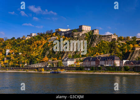 Deutschland, Rheinland-Pfalz, obere Mittelrheintal, Koblenz, Stadtteil Ehrenbreitstein, Festung Ehrenbreitstein Stockfoto