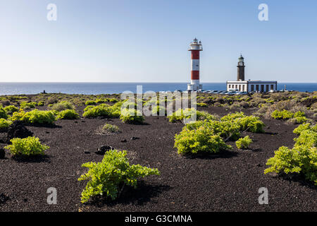 alten und neuen Leuchtturm am Punta de Fuencaliente, Südküste, La Palma, Kanarische Inseln, Spanien, Europa Stockfoto