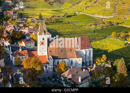 Pfarrkirche Heiliger Mauritius in Spitz an der Donau, Wachau, Niederösterreich, Österreich, Europa, Stockfoto