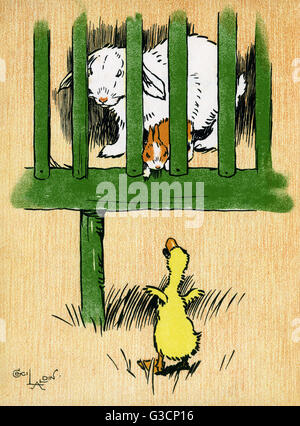 Illustration von Cecil Aldin, Farm Babies Stockfoto