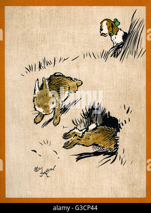 Illustration von Cecil Aldin, Field Babies Stockfoto