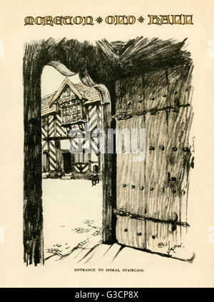 Illustration von Cecil Aldin, Old Manor Houses Stockfoto