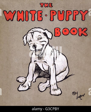 Cover-Design von Cecil Aldin, dem Buch der weißen Welpen Stockfoto