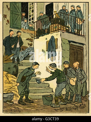 Cartoon, Ein sensibler Mann, WW1 Stockfoto