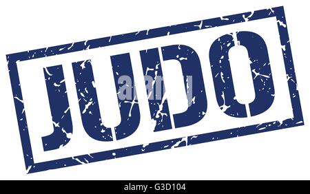 Judo blau Grunge square Vintage Stempel Stock Vektor