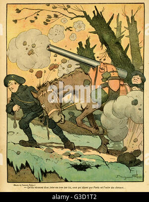 Cartoon, die Hölle für Pferde, WW1 Stockfoto