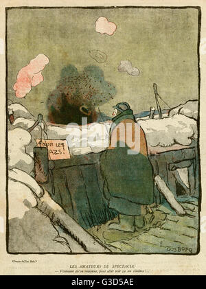 Cartoon, Explosion auf einem Schlachtfeld, WW1 Stockfoto