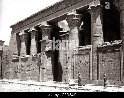 Tempel in Edfou, Ägypten, ca. 1880er Stockfoto