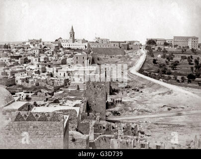 Blick auf Jerusalem, Palästina (Israel), ca. 1880er Stockfoto