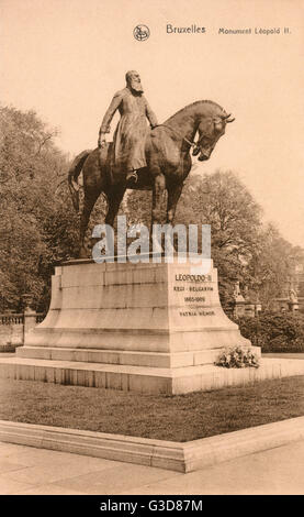 Statue von König Leopold II - Brüssel, Belgien Stockfoto