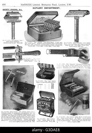 Seite aus dem Katalog der Rasierer Stockfoto