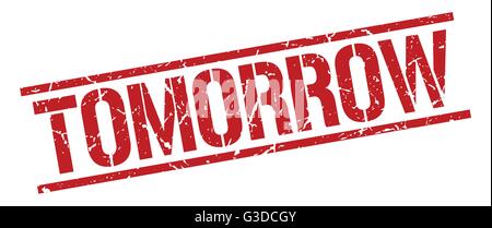 Morgen rote Grunge square Vintage Stempel Stock Vektor