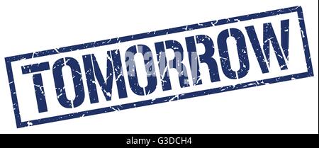 Morgen blau Grunge square Vintage Stempel Stock Vektor