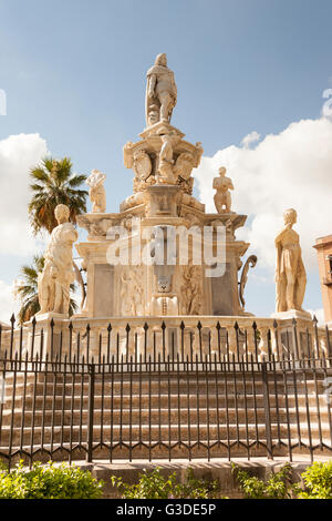 Teatro Marmoreo Brunnen zu Ehren von Philip V, Piazza Della Vittoria, Palermo, Sizilien, Italien Stockfoto